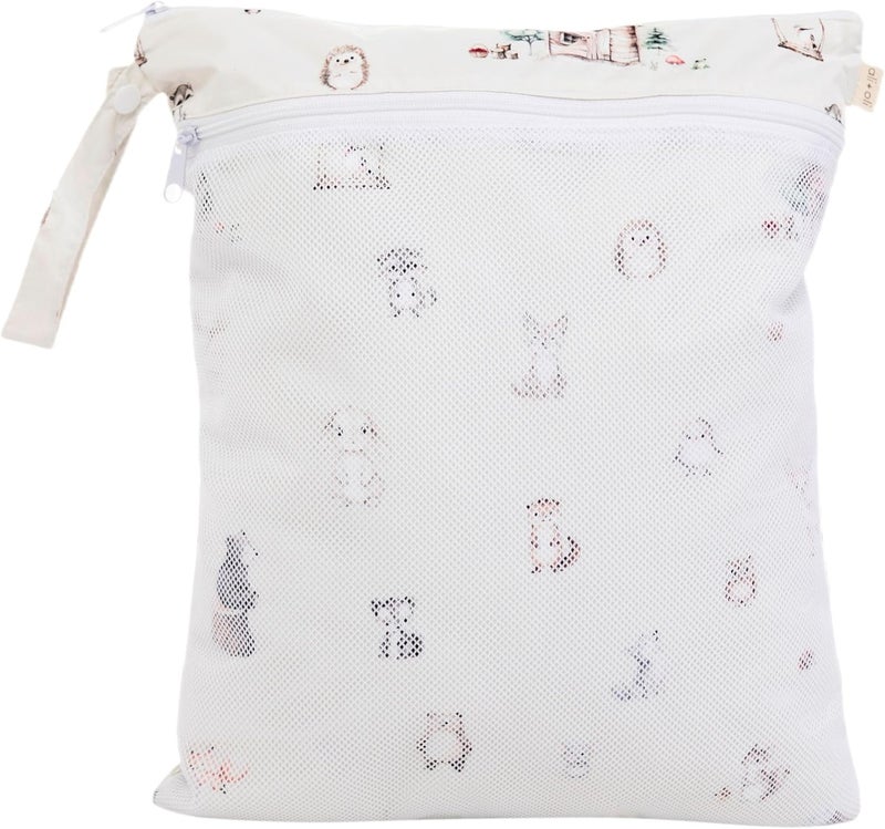 Ali+Oli Water Resistant Dual-Compartment Wet-Dry Bag for Travel, Hook to Stroller, Daycare, Diapers, Diaper Bag, Clutch Bag,15x12 inches (Woodlands) - Image 2